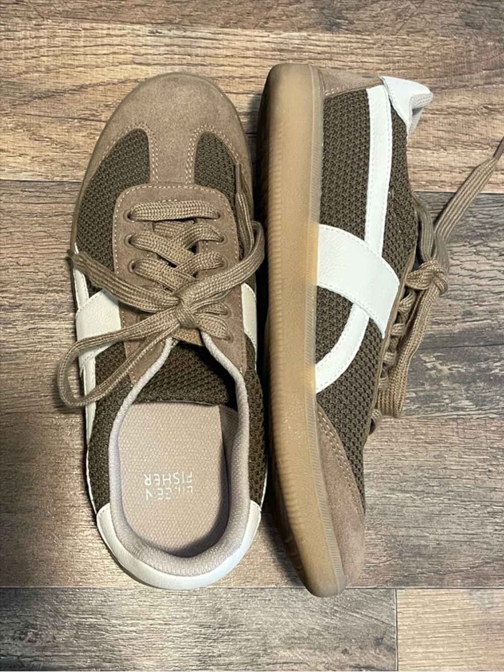 Eileen Fisher | Brown Suede Mesh Sneakers Earthy Neutral